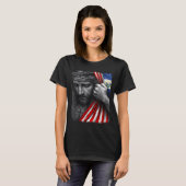 Jesus Faith Cross Crown America El Salvador Herita T-Shirt (Vorne ganz)