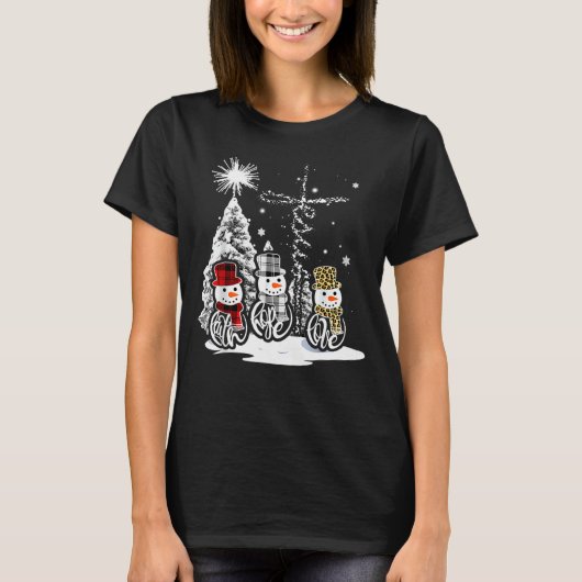 Jesus Faith Hope Liebe Snowman T-Shirt (Vorderseite)