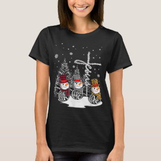 Jesus Faith Hope Liebe Snowman Weihnachten Christl T-Shirt