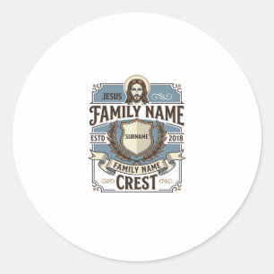 Jesus Familienname Wappen Jesus Familienname Wappe Runder Aufkleber