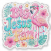 Jesus Fan mit Flamingo Aufkleber (Vorderseite)