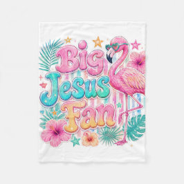 Jesus-Fan mit Flamingo-Decke Fleecedecke