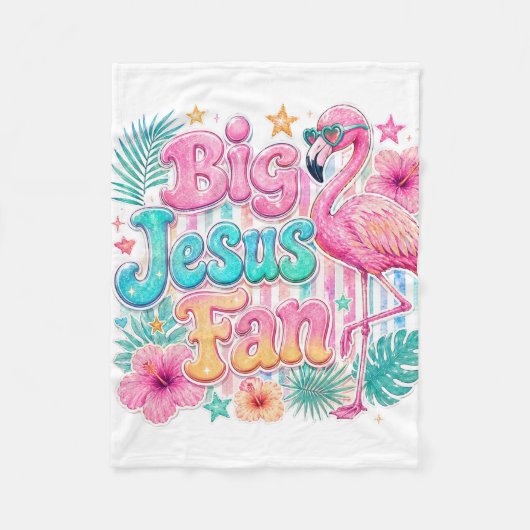 Jesus-Fan mit Flamingo-Decke Fleecedecke (Vorderseite)