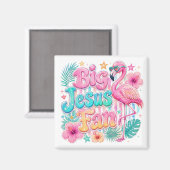 Jesus-Fan mit Flamingo-Magnet Magnet (Vorderseite/Rückseite)
