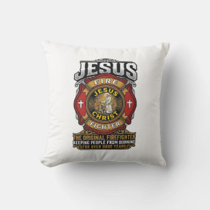 Jesus Feuerwehrmann Vintage Christlicher Glaube Sh Kissen