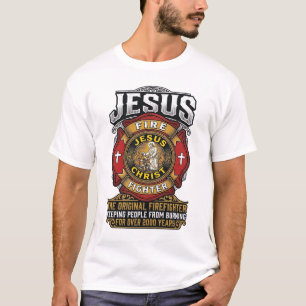 Jesus Feuerwehrmann Vintage Christlicher Glaube Sh T-Shirt