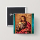 Jesus Fine art vintage Button (Vorne & Hinten)