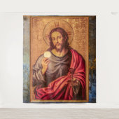 Jesus Fine Art Vintage Wandteppich (Vorderseite)
