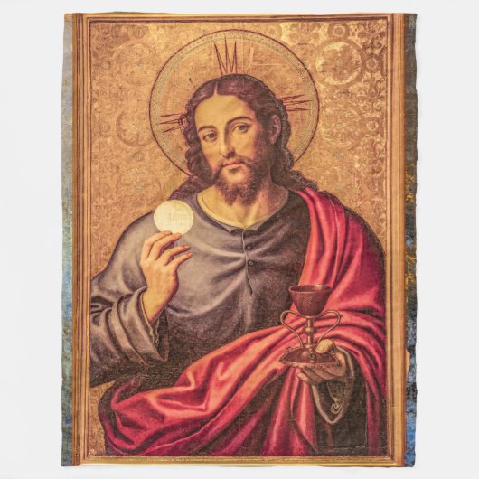 Jesus Fine Art woven polar blanket Fleecedecke (Vorderseite)