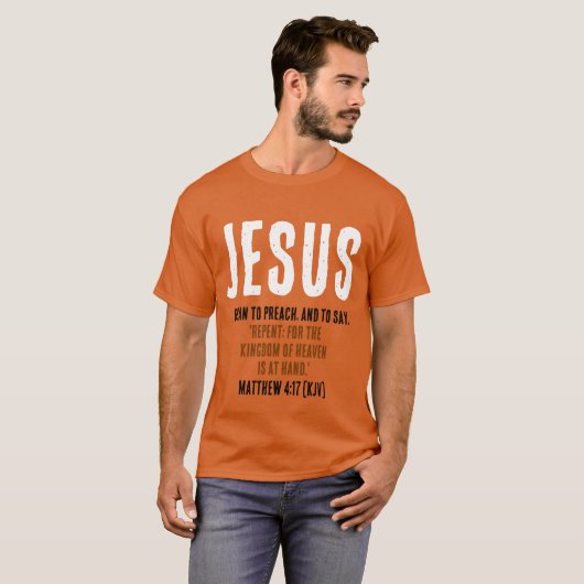 "JESUS fing an zu predigen." 04:17 - 31. Oktober T-Shirt (Vorne ganz)