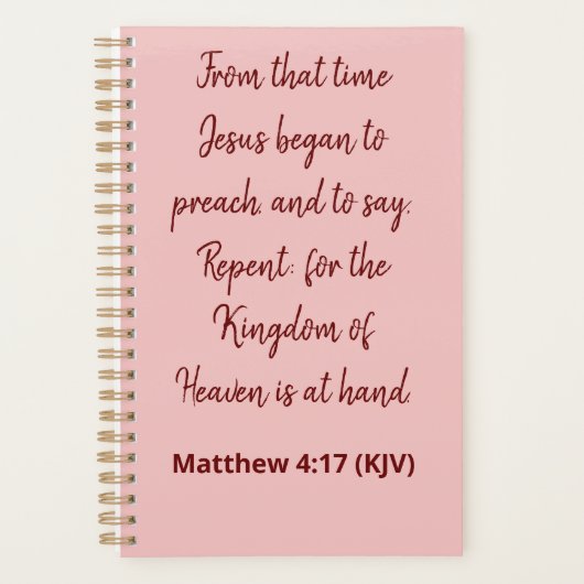 Jesus fing an zu predigen - Bibel Verse Elegant Planer (Vorderseite)