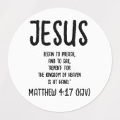 Jesus fing an zu predigen. Matthew 4:17 Etiketten (Design 2)