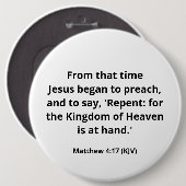 Jesus fing an zu predigen. Matthew 4:17. Kolossal. Button (Vorne & Hinten)