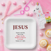 Jesus fing an zu predigen. Matthew 4:17 Platz Pappteller (Party)
