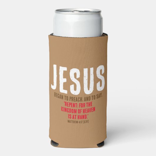 "JESUS fing an zu predigen." Matthew 4:17 - Schoko Selters Dosenkühler (Seltzer Vorderseite)