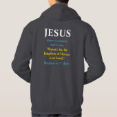JESUS fing an zu predigen: Umkehren. Gold, Weiß un Hoodie (Rückseite)