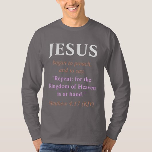 JESUS fing an zu predigen: Umkehren. Kupfer und we T-Shirt (Vorderseite)