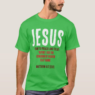 JESUS fing an zu predigen. Weihnachtsfarben T-Shirt