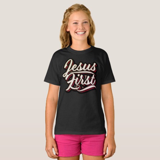 Jesus First 70's Style T-Shirt (Vorne ganz)