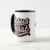 Jesus First 70's Style Tasse (Vorderseite Links)