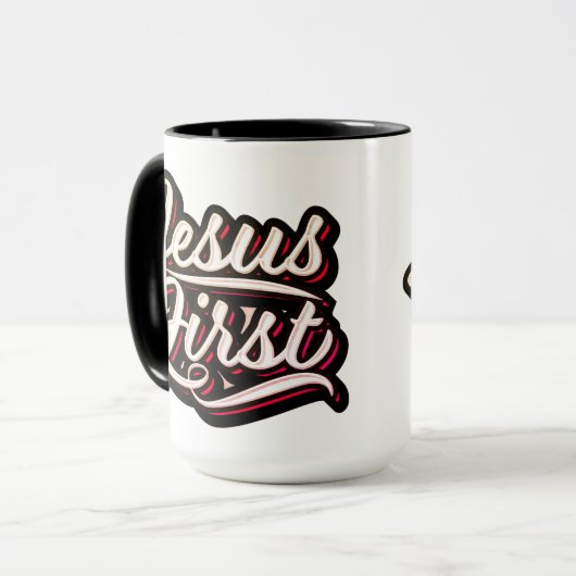 Jesus First 70's Style Tasse (Vorderseite Links)