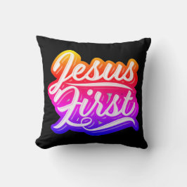 Jesus First Bright Colors Kissen