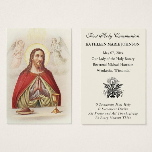 Jesus First Communitylic Catholic Remembrance Card (Vorne & Hinten)