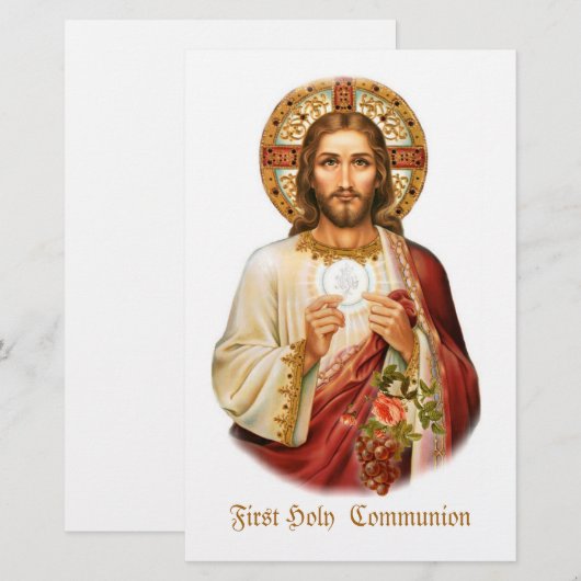 Jesus First Holy  Communion Briefpapier (Vorne/Hinten)