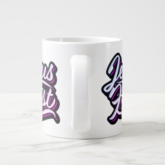 Jesus First Pinks and Purples Jumbo-Tasse (Rückseite)