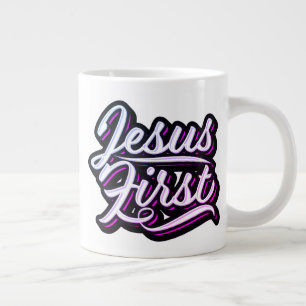 Jesus First Pinks and Purples Jumbo-Tasse