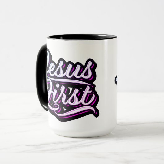 Jesus First Pinks and Purples Tasse (Vorderseite Links)