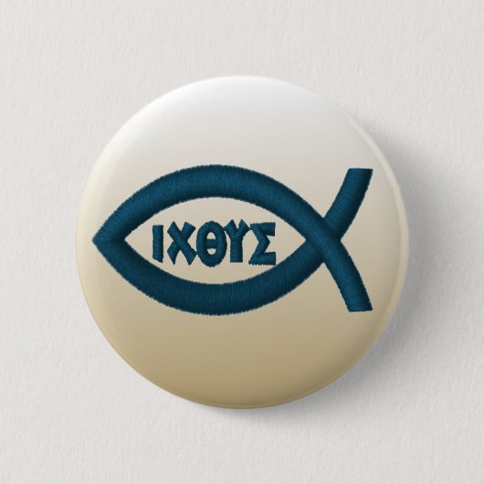 Jesus-Fisch-christliches Symbol Button (Vorderseite)