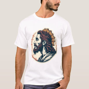 Jesus-Fisch-Emblem Vintage-Gravur-T-Shirt 2 T-Shirt