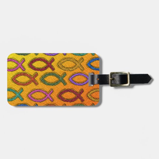 JESUS-FISCH-ENTWURF GEPÄCKANHÄNGER (Vorderseite horizontal)