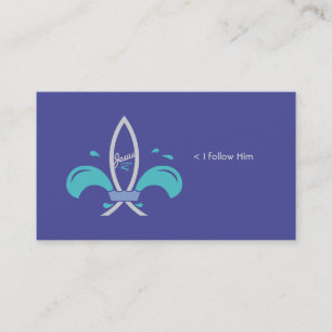 Jesus-Fisch Fleur De Lis Sozial Visitenkarte