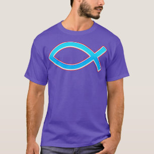 Jesus-Fisch Ichtys ChristlichRot Rand T-Shirt