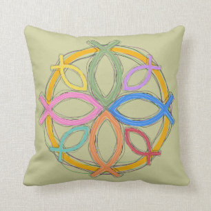 JESUS-FISCH-KREIS-ENTWURF KISSEN