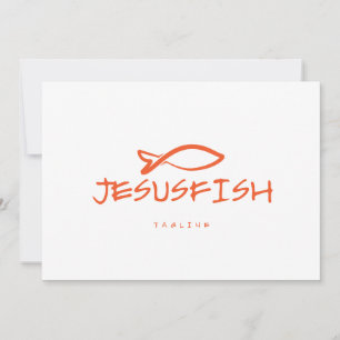 Jesus-Fisch-Logo-Vorlage Einladung