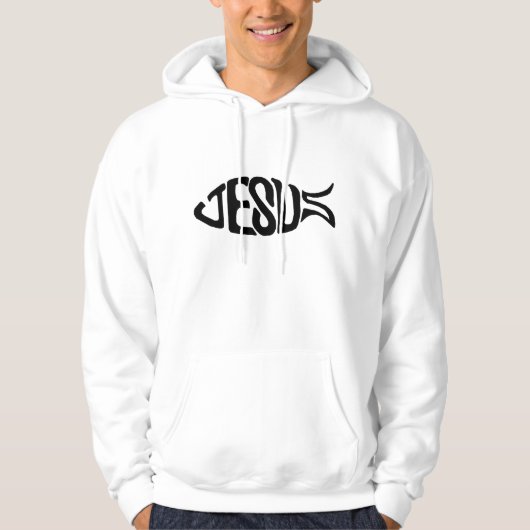 Jesus-Fisch-Sweatshirt Hoodie (Vorderseite)