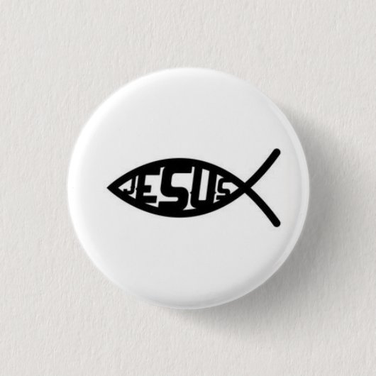 Jesus-Fisch-Symbol-Button Button (Vorderseite)