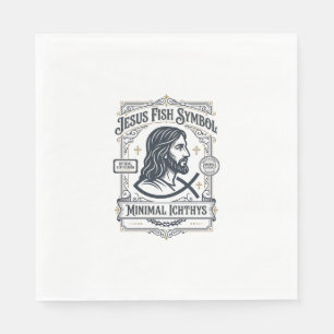 Jesus-Fisch-Symbol Minimal Ichthys Jesus-Fisch Min Serviette