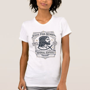Jesus-Fisch-Symbol Minimal Ichthys Jesus-Fisch Min T-Shirt