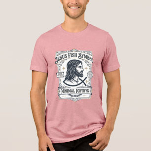 Jesus-Fisch-Symbol Minimal Ichthys Jesus-Fisch Min Tri-Blend Shirt