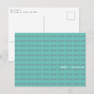 Jesus-Fisch-Text Postkarte