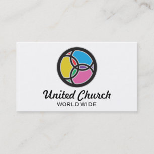 Jesus-Fisch-Trinität-Buntglas-Vielfarbiges-Logo Visitenkarte