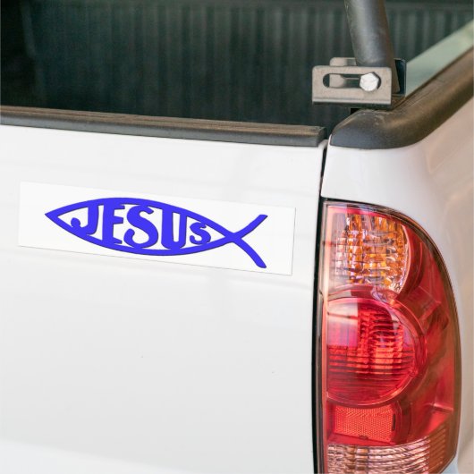 Jesus-Fische (Autoaufkleber-Blau) Autoaufkleber (Auf Lkw)