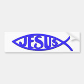 Jesus-Fische (Autoaufkleber-Blau) Autoaufkleber (Vorne)