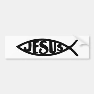 Jesus-Fische (Autoaufkleber-Schwarzes) Autoaufkleber