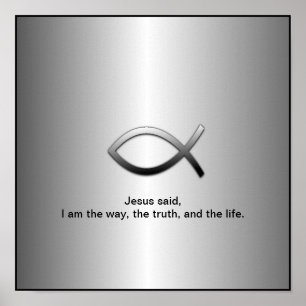 Jesus-Fische christlicher Ichthys Bibel-Vers Poster