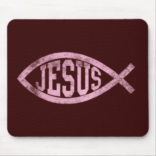 Jesus-Fische Ichthys christliches katholisches Mousepad